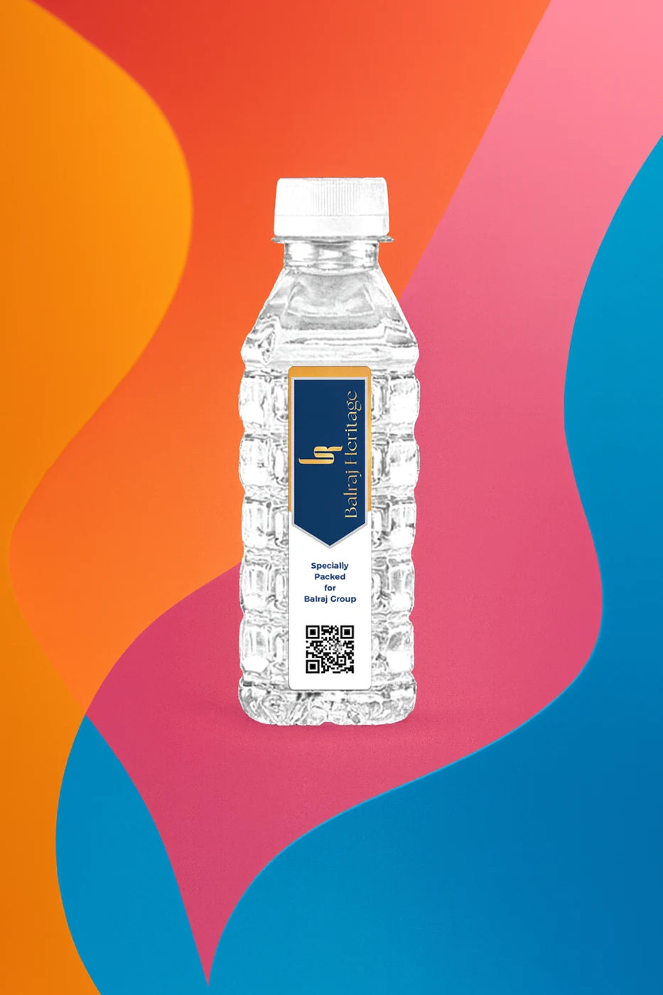 Custom branded Balraj Group water bottle